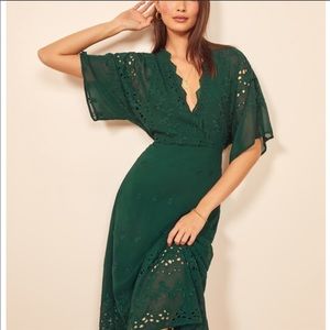 Reformation Libbie midi dress in Emerald
